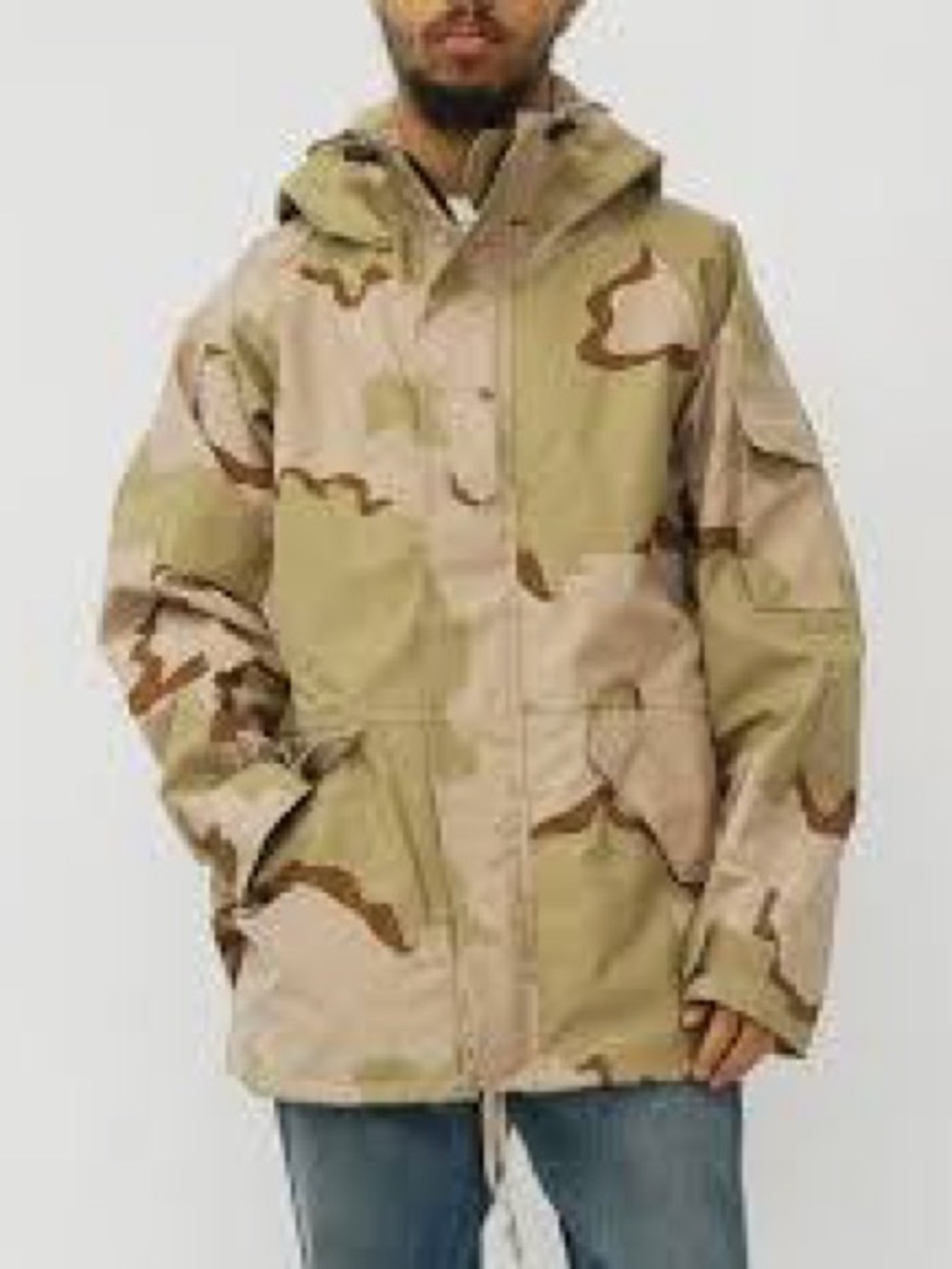 US Army Military Jacket Adult Desert Camo Parka Cold Weather Coat Mens Small